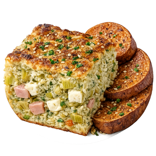 Soufflé de poro y camotes al horno 