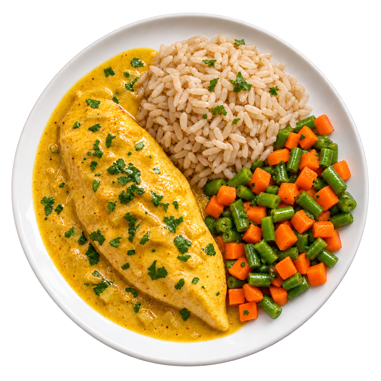 Pollo al Curry con arroz integral