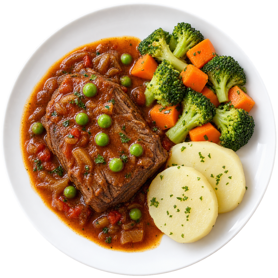 Estofado casero de res con vegetales