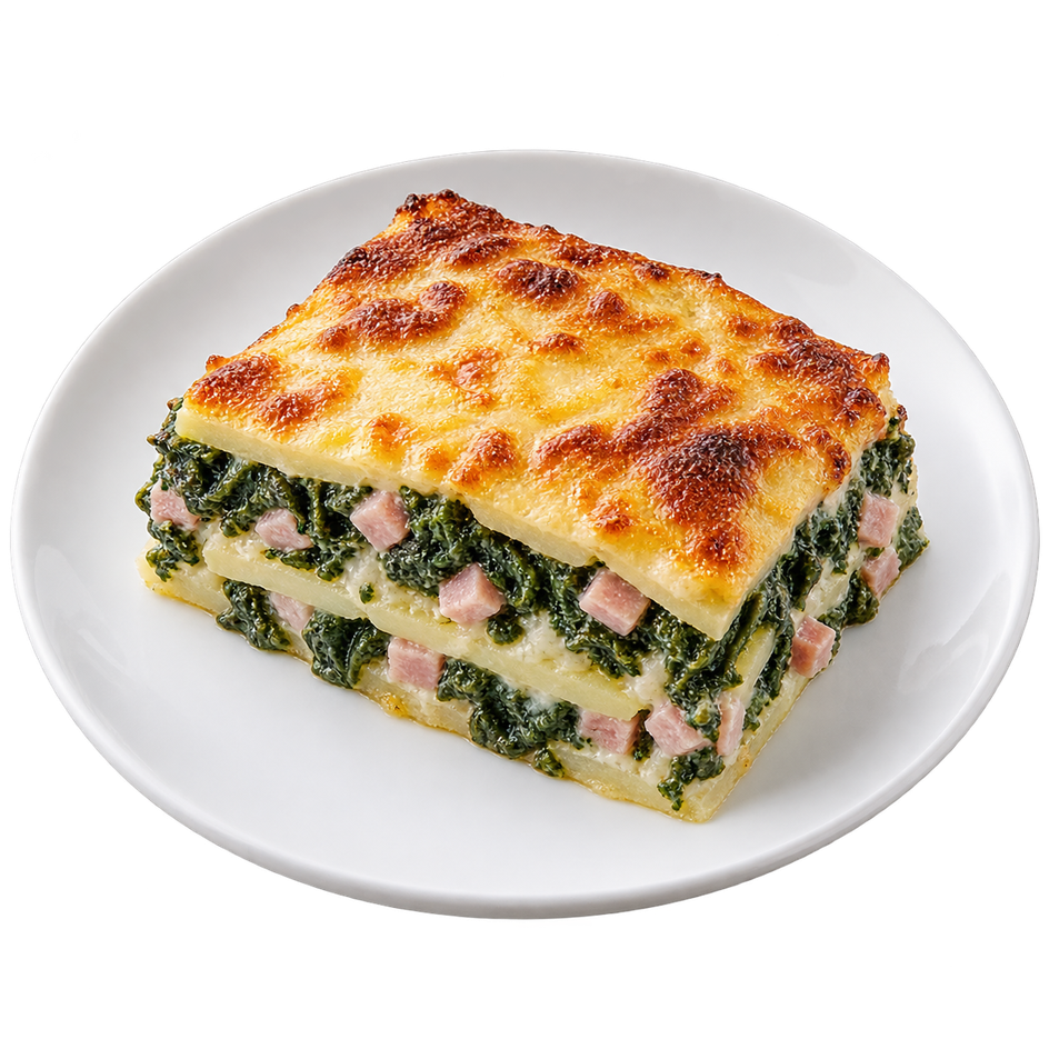 Pastel de acelga con jamón y papa