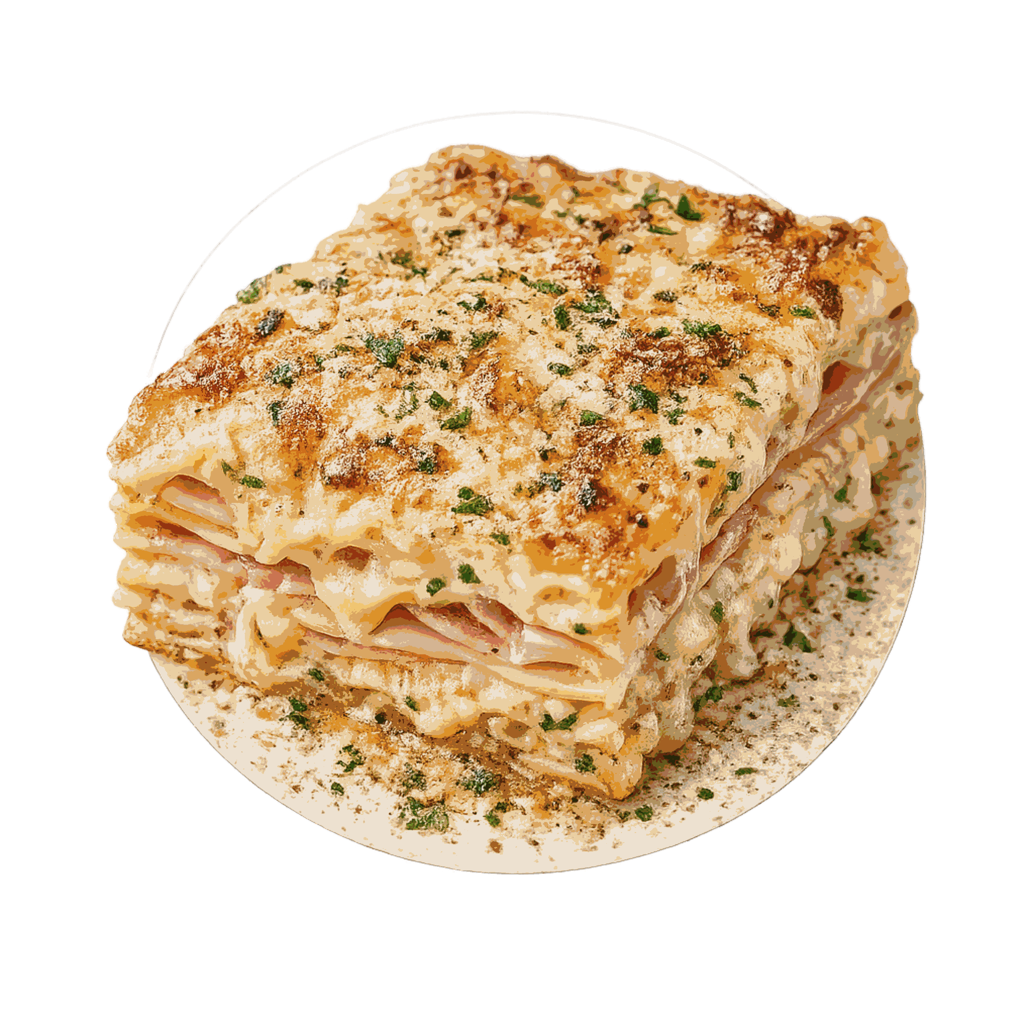 Lasagña de jamón y queso