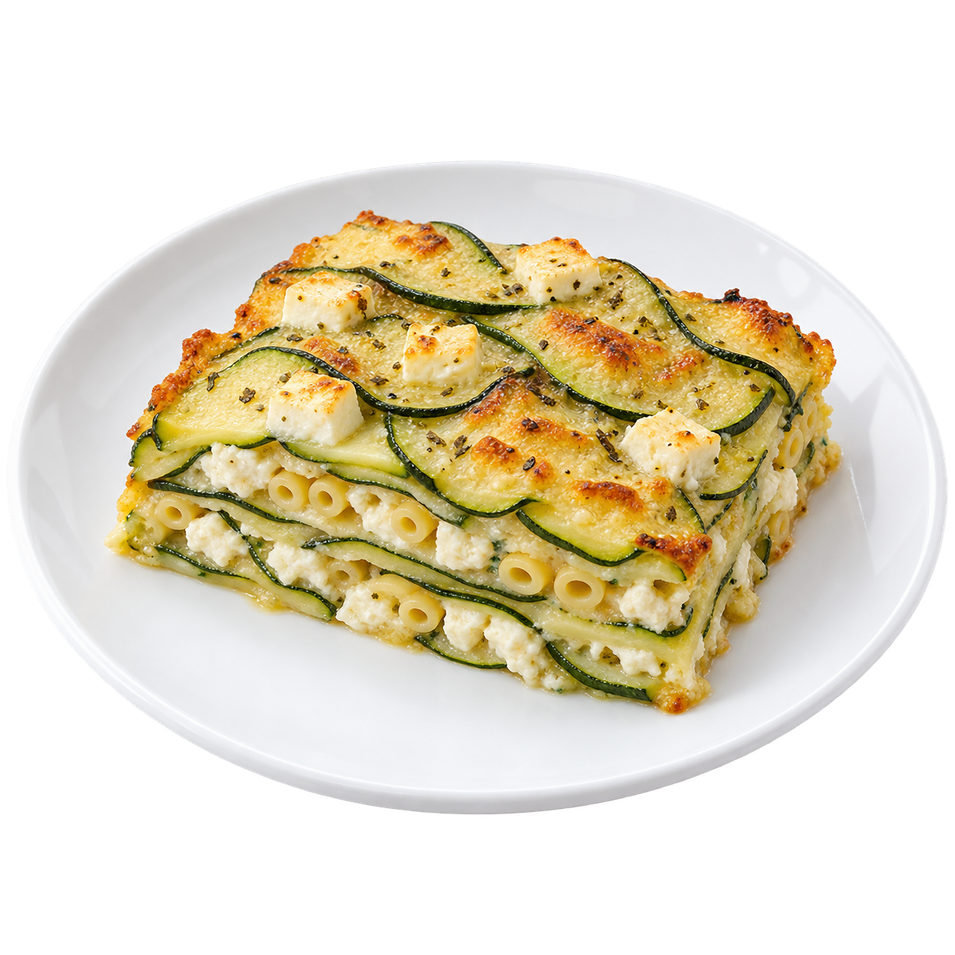 Pastel de zucchini y queso fresco con pasta